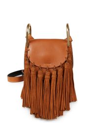 Chloé | Brown Hudson Small Leather & Suede Tassel Shoulder Bag | Lyst