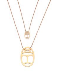 Ginette NY | Pink Wish 18k Rose Gold Double-pendant Necklace | Lyst
