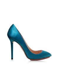 Charlotte Olympia - Party Shoes 110 Teal Blue Satin Silk & Pvc Pump - Lyst