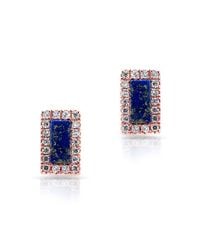 Anne Sisteron | Blue 14kt Yellow Gold Lapis Diamond Bar Stud Earrings | Lyst