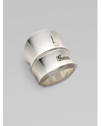Gucci | Metallic Sterling Silver Bamboo Ring | Lyst