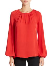 Diane von Furstenberg | Red Marnie Silk Blouse | Lyst
