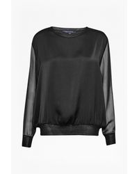 French Connection | Black Lou Lou Satin Sweater | Lyst