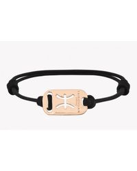 Tateossian | Zodiac 18k Yellow Gold Pisces Black Waxed Cord Bracelet for Men | Lyst
