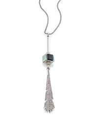 Eddie Borgo | Metallic Light Amazonite, Black Agate & Rose Quartz Plume Pendant Necklace | Lyst