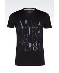 Armani Jeans | Black Jersey T-shirt for Men | Lyst