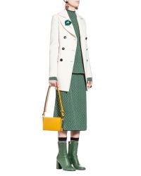 Marni | White Double-breasted Jacket In Cordura Wool Crepe With Back Slit | Lyst