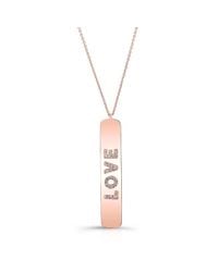 Anne Sisteron - Pink 14kt Rose Gold Diamond Love Tag Necklace - Lyst