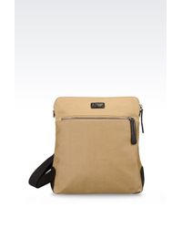 Armani Jeans | Natural Flat Messenger Bag In Waxed Canvas for Men | Lyst