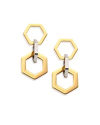 Tory Burch | Metallic Hexagon Link Drop Earrings | Lyst