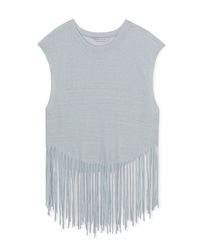 Rebecca Minkoff | Blue Gemini Fringe Tee | Lyst