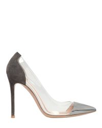 Gianvito Rossi | 100mm Metallic Leather & Suede Pumps | Lyst