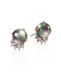 Alexis Bittar | Metallic Elements Shadow Star Crystal & Black Mother-of-pearl Stud Earrings | Lyst