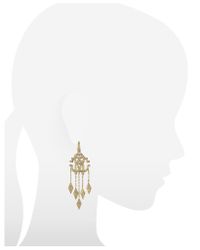 Roberto Cavalli | Metallic Rc Luxe Gold Metal Earrings W/crystals | Lyst