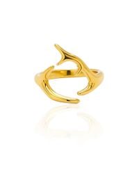 Colette | Metallic Yellow Gold Horns Ring | Lyst