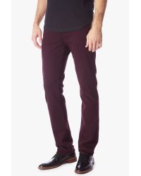 7 For All Mankind Purple Luxe Performance Colored Denim: Slimmy Slim Straight Leg In Crimson for men