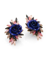Erickson Beamon | Blue Enamel Swarovski Crystal Urban Jungle Earrings | Lyst