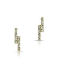 Anne Sisteron - 14kt Yellow Gold Diamond Double Mini Bar Stud Earrings - Lyst