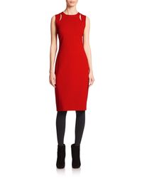 Akris Punto | Red Cut-Out Jersey Sheath Dress | Lyst