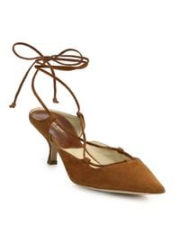 Michael Kors | Brown Somers Suede Lace-up Pumps | Lyst