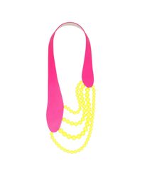 FLorian - Pink Leather Collar - Lyst