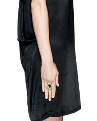 Kenneth Jay Lane | Green Emerald Crystal Ring | Lyst