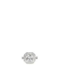 CZ by Kenneth Jay Lane | White Square Cut Cubic Zirconia Pavé Ring | Lyst