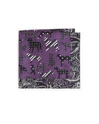 Etro | Purple Dog-printed Paisley-border Silk Pocket Square for Men | Lyst