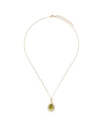 CZ by Kenneth Jay Lane | Green Pear Cut Cubic Zirconia Pendant Necklace | Lyst