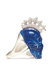 Alexander McQueen | Blue Plexiglas Mohawk Skull Ring | Lyst