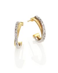 Marco Bicego | Metallic Goa Diamond, 18k White & Yellow Gold Hoop Earrings | Lyst