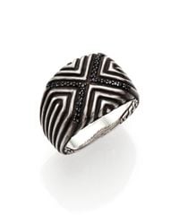 John Hardy | Metallic Bedeg Sterling Silver & Black Sapphire Ring for Men | Lyst