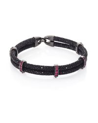 Stinghd | Ruby, Blackened Silver & Stingray Wrap Bracelet for Men | Lyst