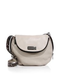Marc By Marc Jacobs | Gray New Q Natasha Snake-embossed Leather & Pebbled Leather Crossbody Bag | Lyst
