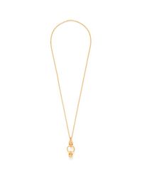 Alexander McQueen | Metallic Double Skull Ring Pendant Chain Necklace | Lyst