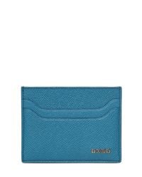Tod's | Blue Grained Leather Credit Card Holder for Men | Lyst