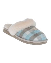 UGG - Gray Cozy Slipper Salt Plaid Fabric - Lyst