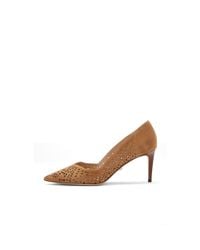 Diane von Furstenberg | Brown Holla Perforated Suede 70mm Pump | Lyst