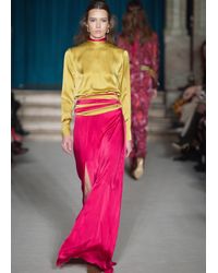 Matthew Williamson | Yellow Willow Two-tone Silk Satin Blouse | Lyst