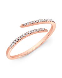 Anne Sisteron | Pink 14kt Rose Gold Diamond Open Embrace Ring | Lyst