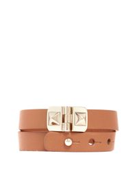Valentino | Black 'rockstud' Double Wrap Hinge Leather Bracelet | Lyst