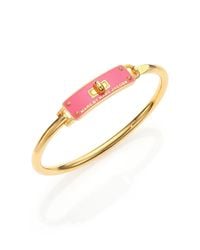 Marc By Marc Jacobs | Pink Enameled Logo Bangle Bracelet | Lyst