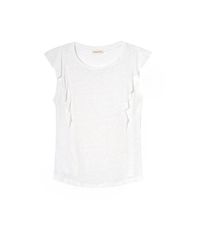 Rebecca Taylor - White Linen Ruffle Top - Lyst