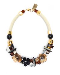 Lizzie Fortunato | Black Retro Flower Necklace | Lyst