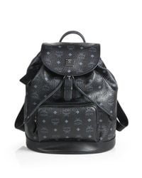MCM | Black Heritage Medium Coated-canvas Backpack | Lyst