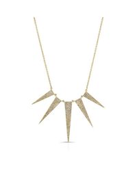 Anne Sisteron - 14kt Yellow Gold Diamond 5 Spike Necklace - Lyst