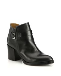 Alberto Fermani | Black Nina Leather Buckled Booties | Lyst