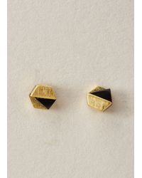 Ming Yu Wang | Metallic Gold-plated Brass / Onyx Decimal Earrings | Lyst