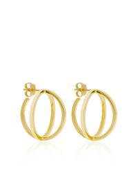 Noor Fares | Metallic Creole Yellow Gold Earrings | Lyst