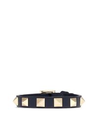 Valentino | Blue Rockstud Leather Skinny Bracelet | Lyst